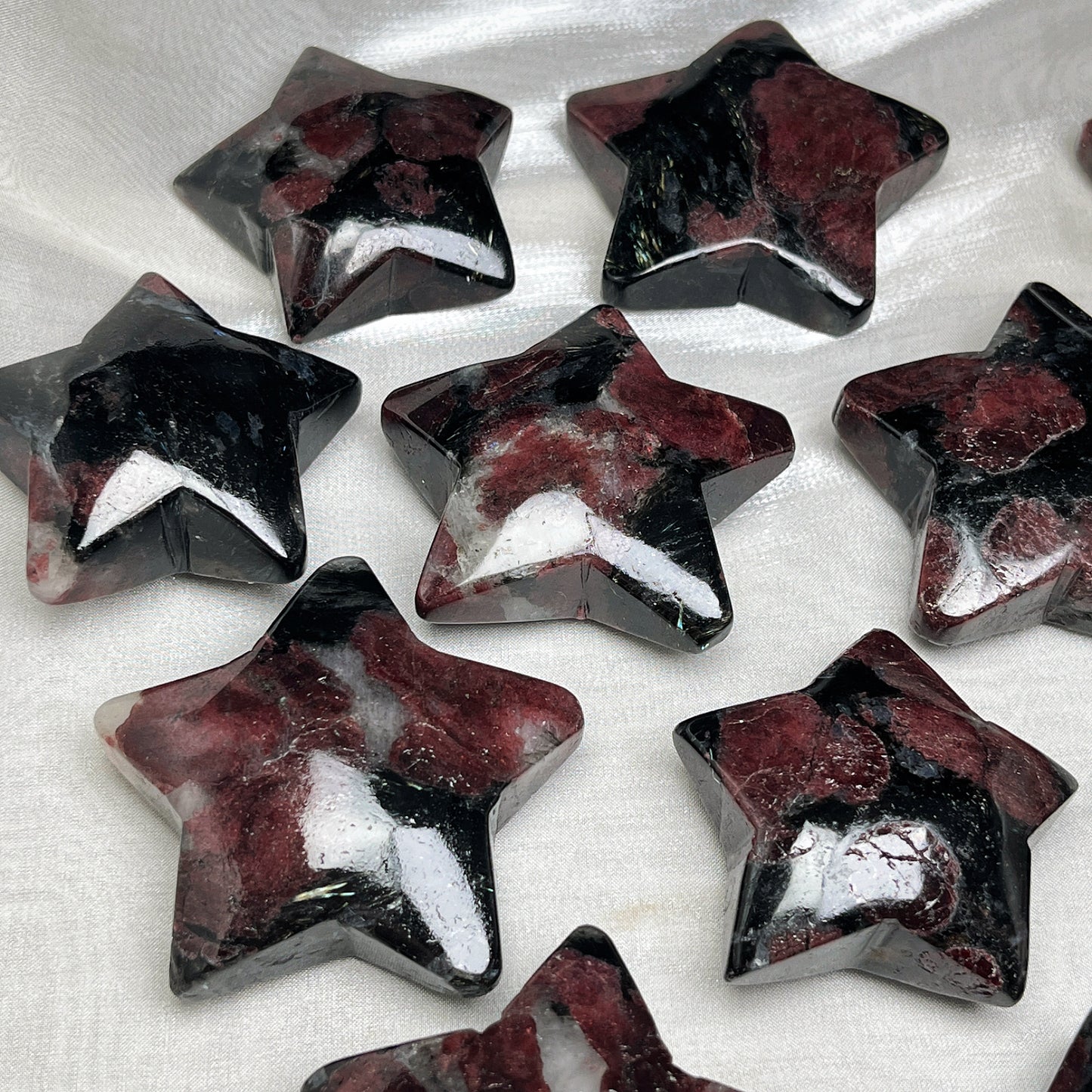 Natural Garnet carving stars Heal ing Gemstone Home Decor