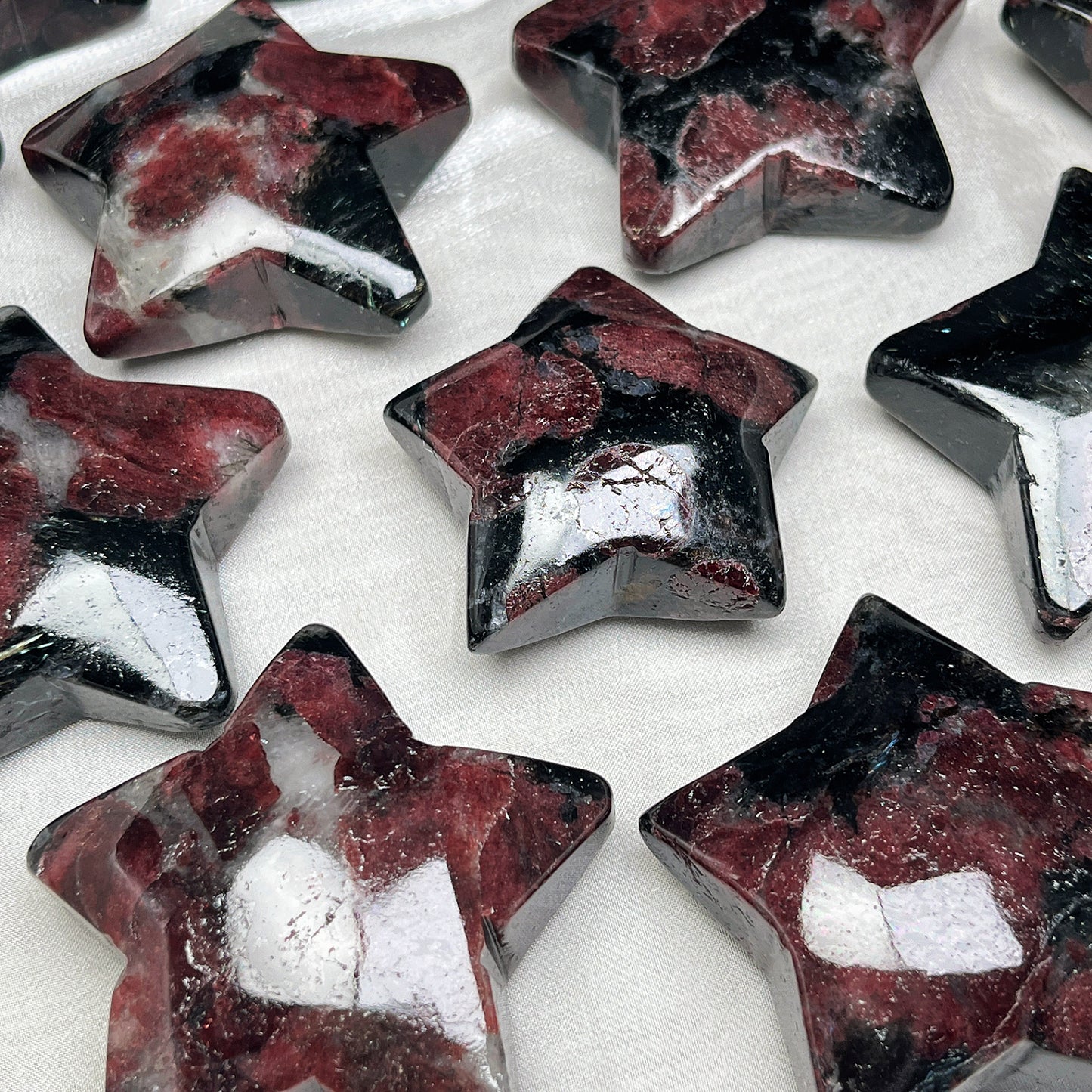 Natural Garnet carving stars Heal ing Gemstone Home Decor