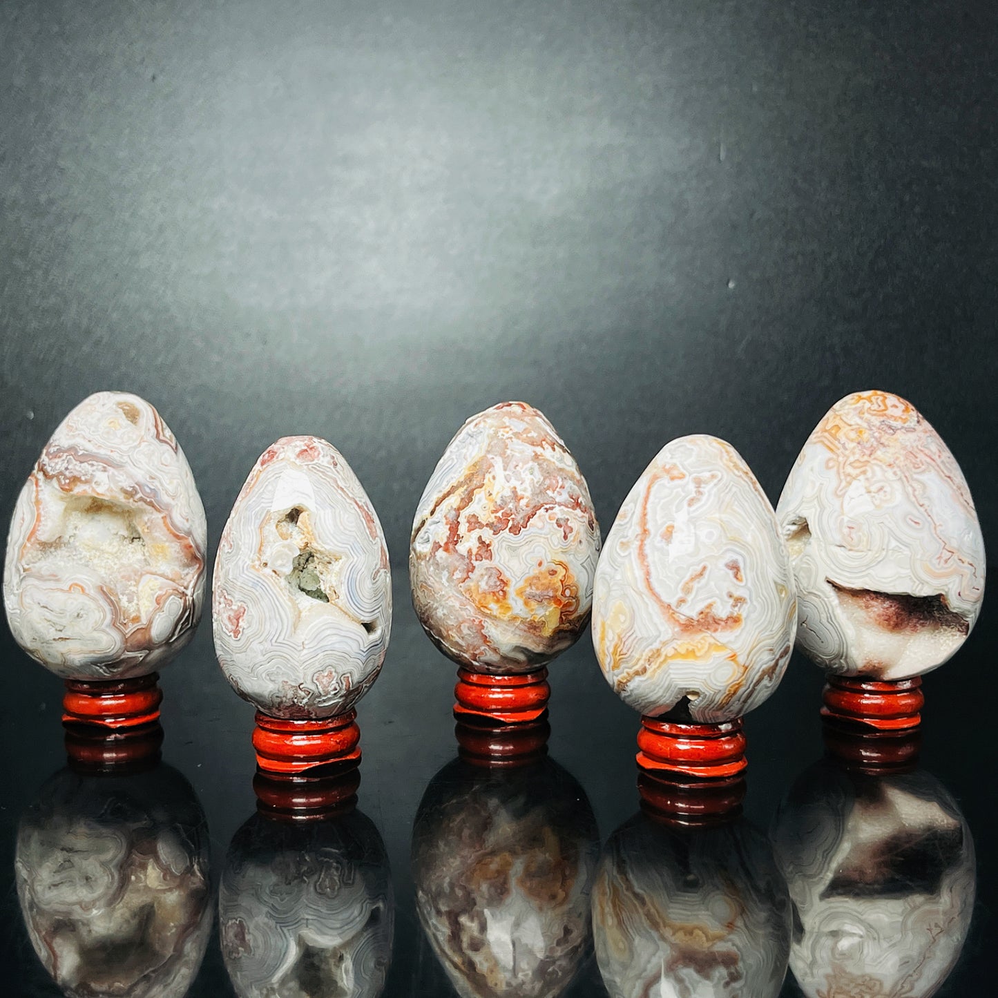 Natural Mexican agate egg Heal ing Gemstone Home Decor