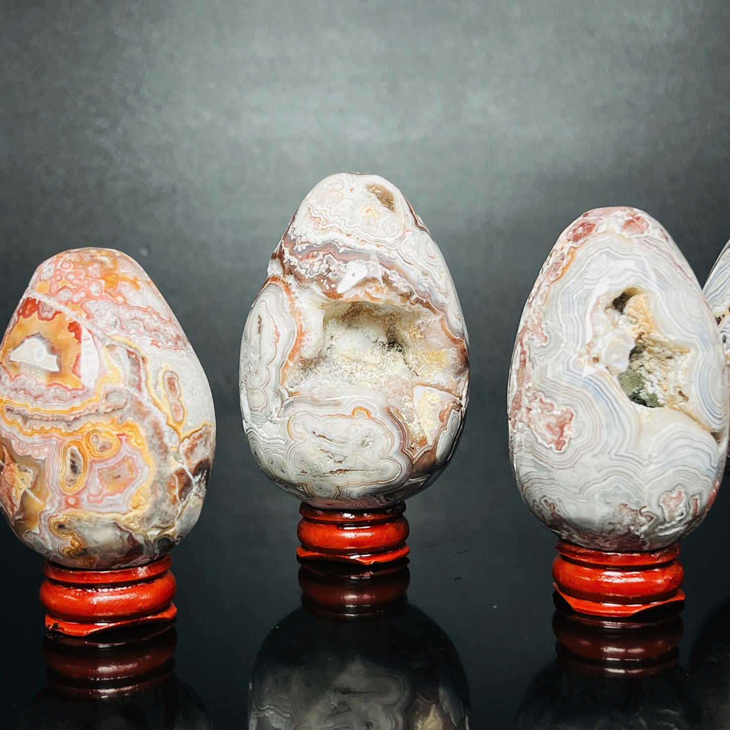Natural Mexican agate egg Heal ing Gemstone Home Decor