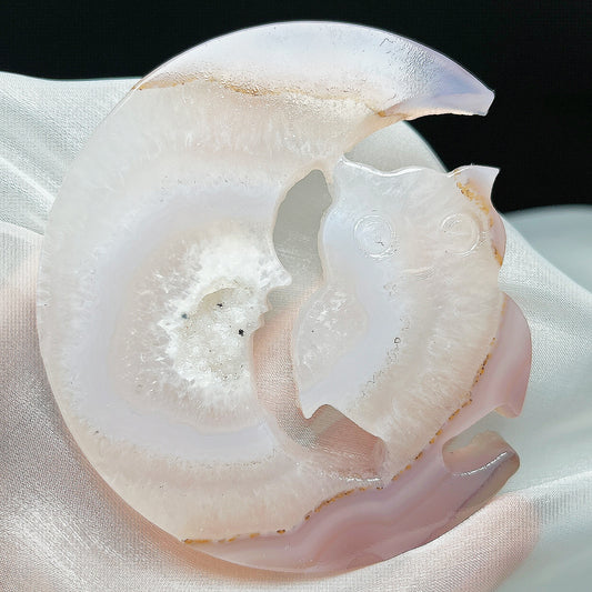 Natural Crystal Cave Agate Carvings Heal ing Gemstone Home Decor