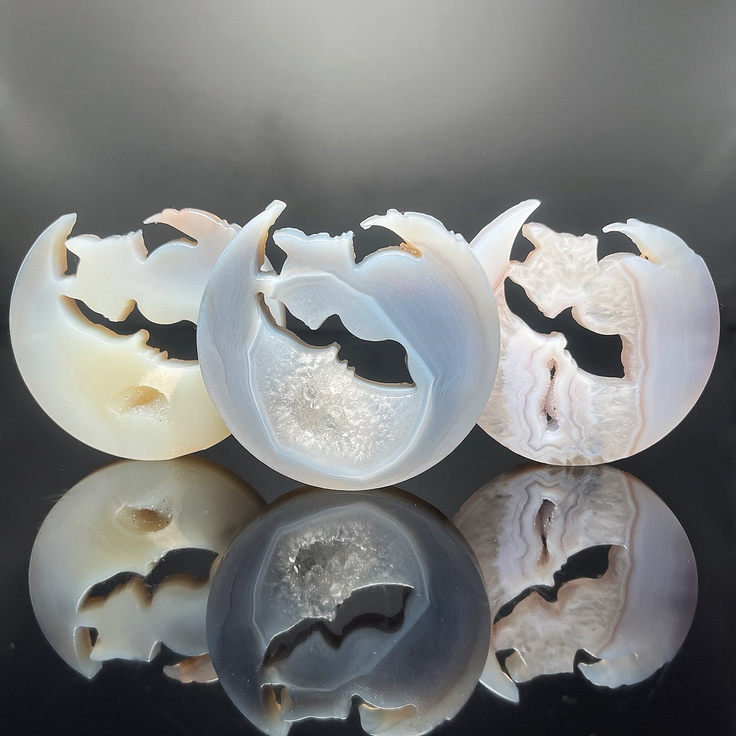 Natural Crystal Cave Agate Carvings Heal ing Gemstone Home Decor