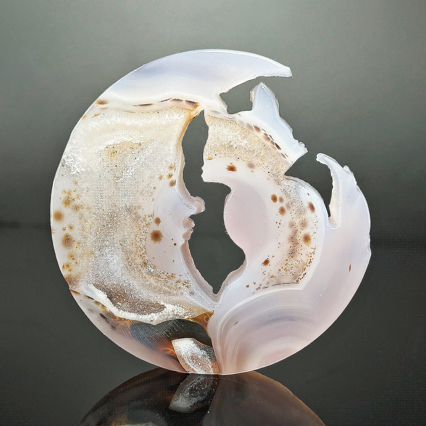 Natural Crystal Cave Agate Carvings Heal ing Gemstone Home Decor