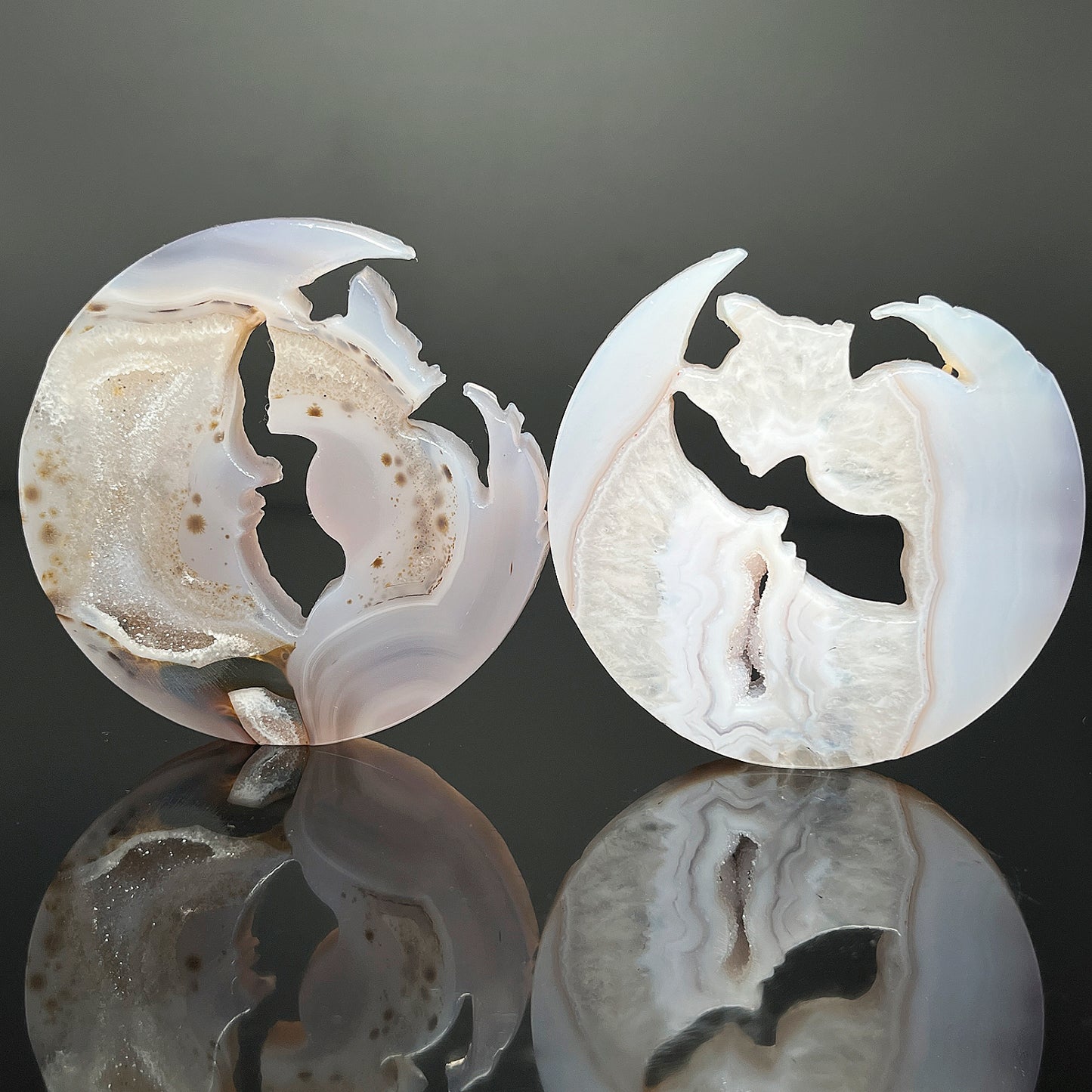 Natural Crystal Cave Agate Carvings Heal ing Gemstone Home Decor