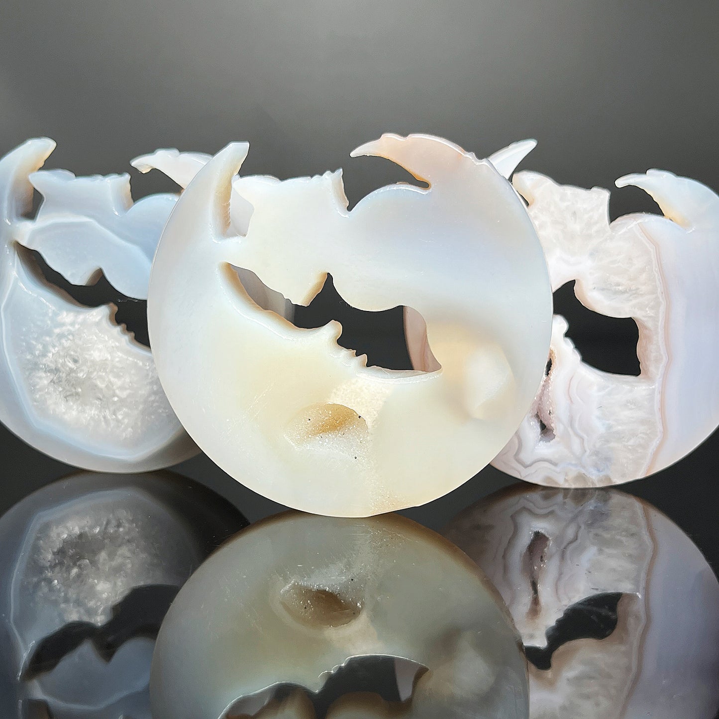 Natural Crystal Cave Agate Carvings Heal ing Gemstone Home Decor