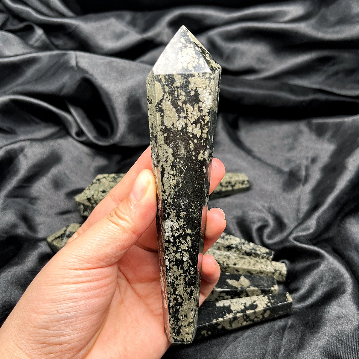 Natural Pyrite scepter Heal ing Gemstone Home Decor