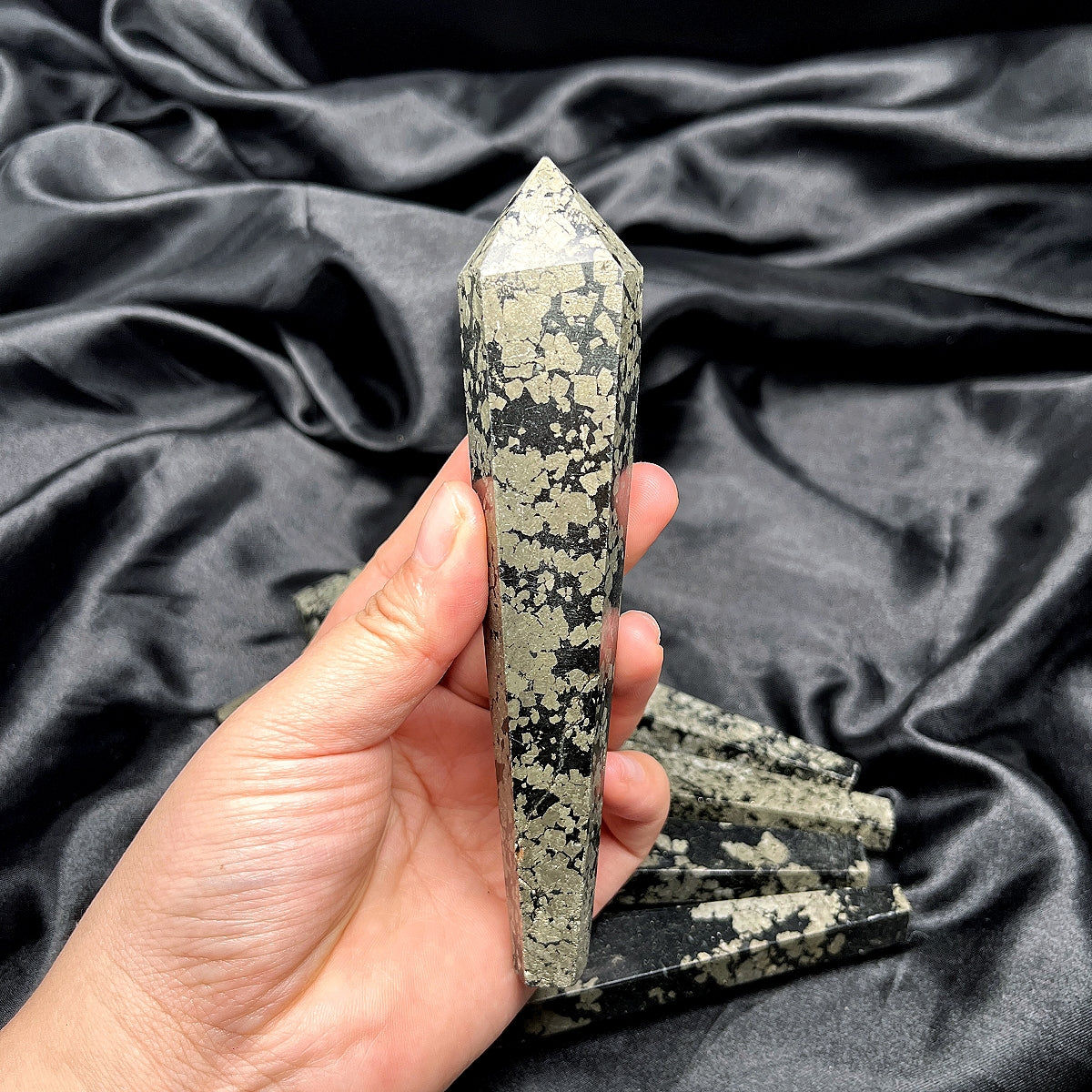 Natural Pyrite scepter Heal ing Gemstone Home Decor