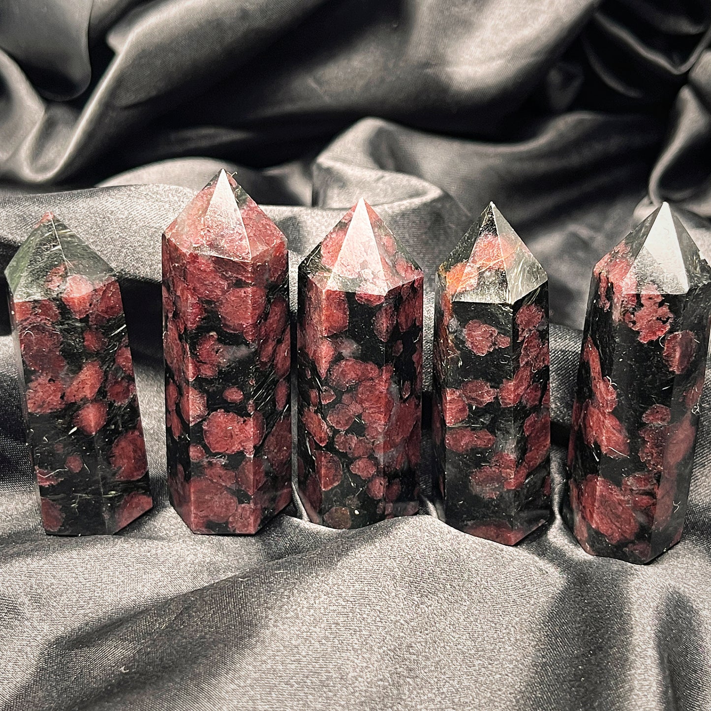 Natural Garnet single pointed pillar Heal ing Gemstone Home Decor