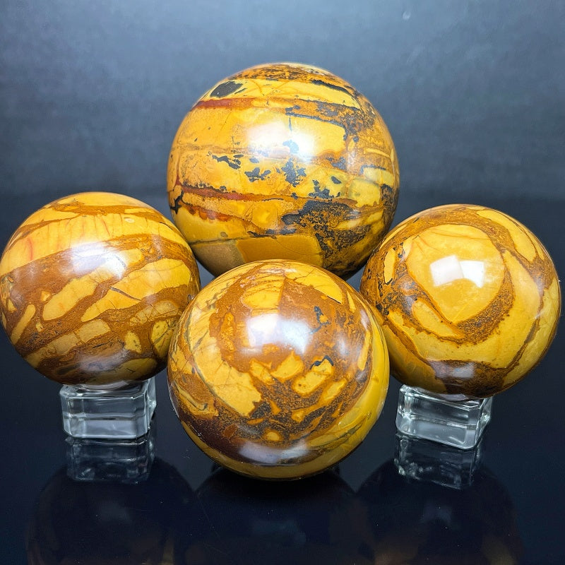 Natural Tiger patterned agate ball Heal ing Gemstone Home Decor