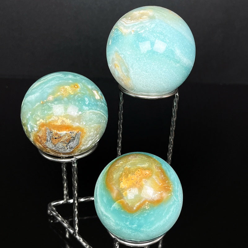 Natural Sky Blue Stone Ball Heal ing Gemstone Home Decor