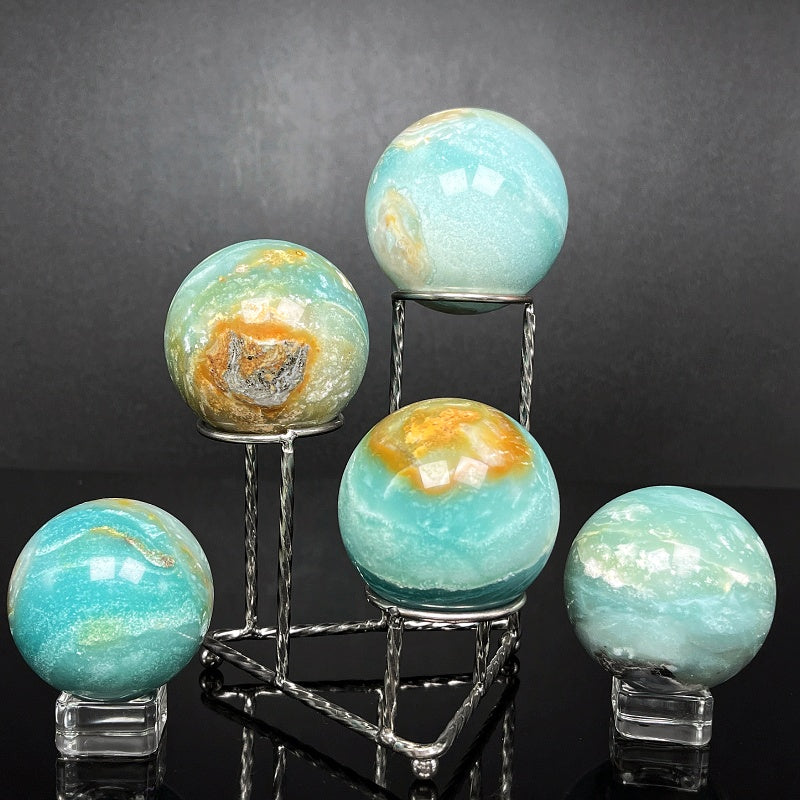 Natural Sky Blue Stone Ball Heal ing Gemstone Home Decor