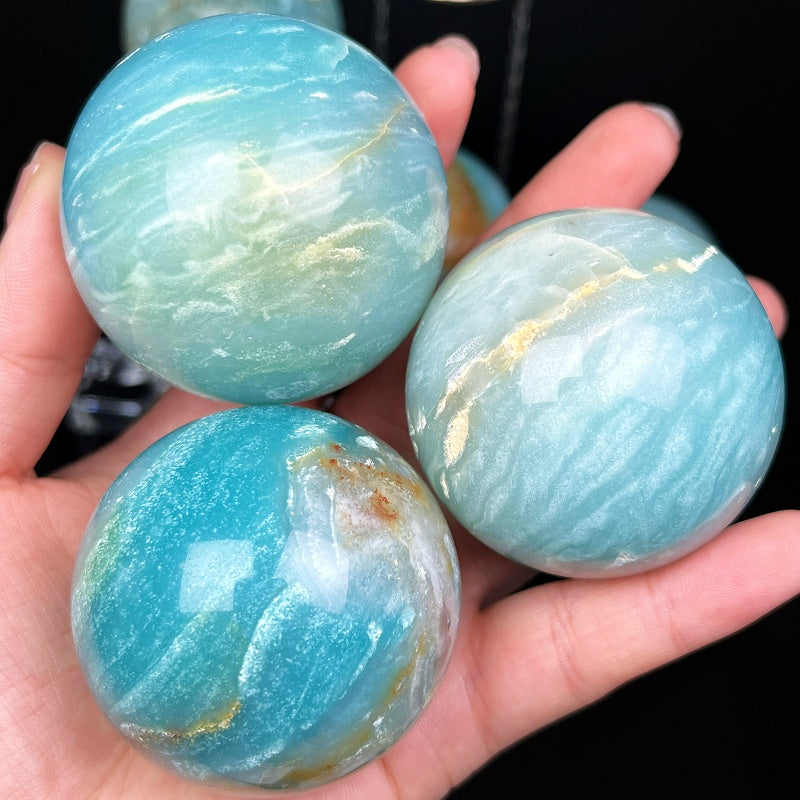 Natural Sky Blue Stone Ball Heal ing Gemstone Home Decor
