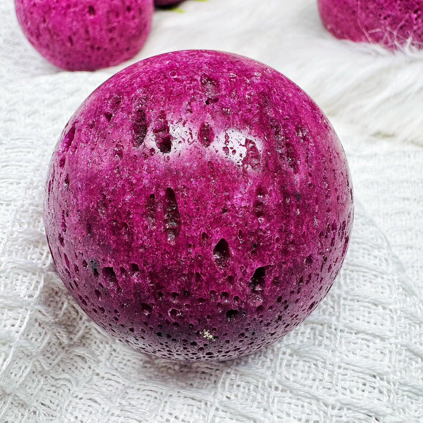 Natural  red corundum ball Heal ing Gemstone Home Decor