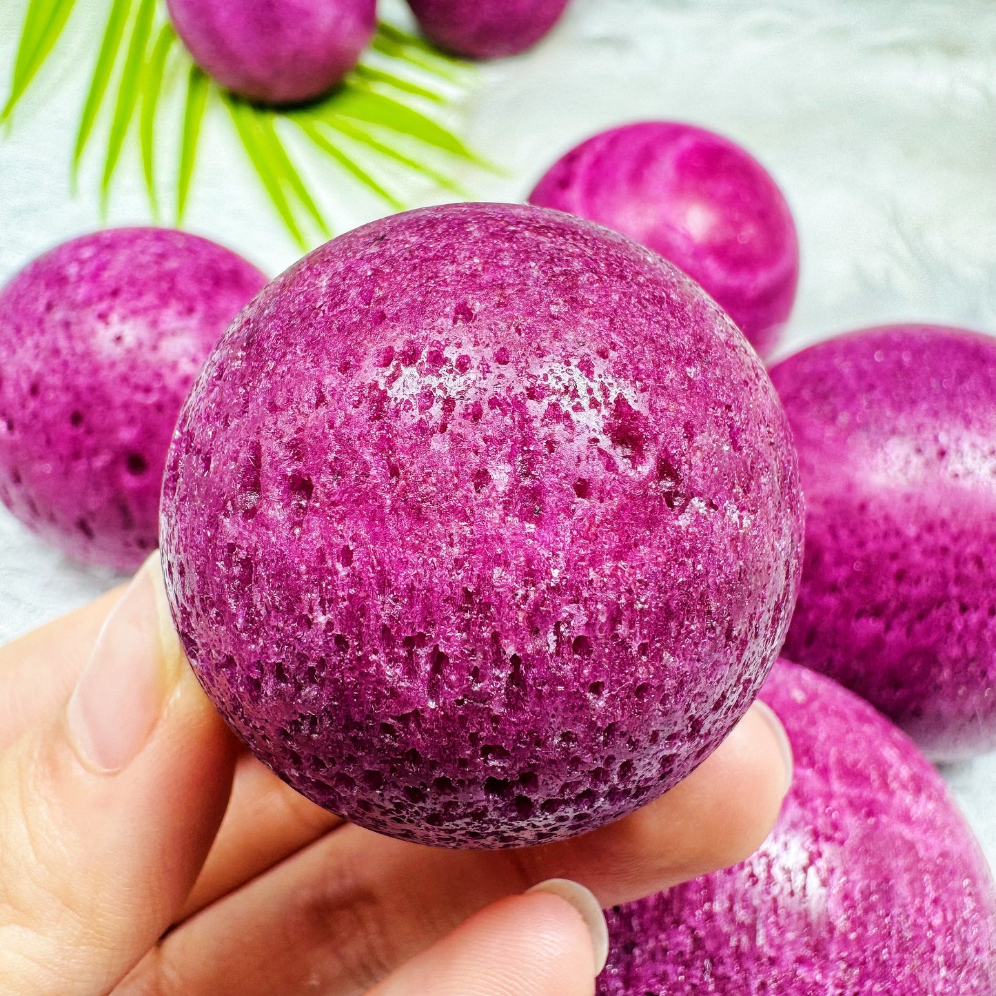 Natural Ruby Ball  Heal Gemstone Home Decor