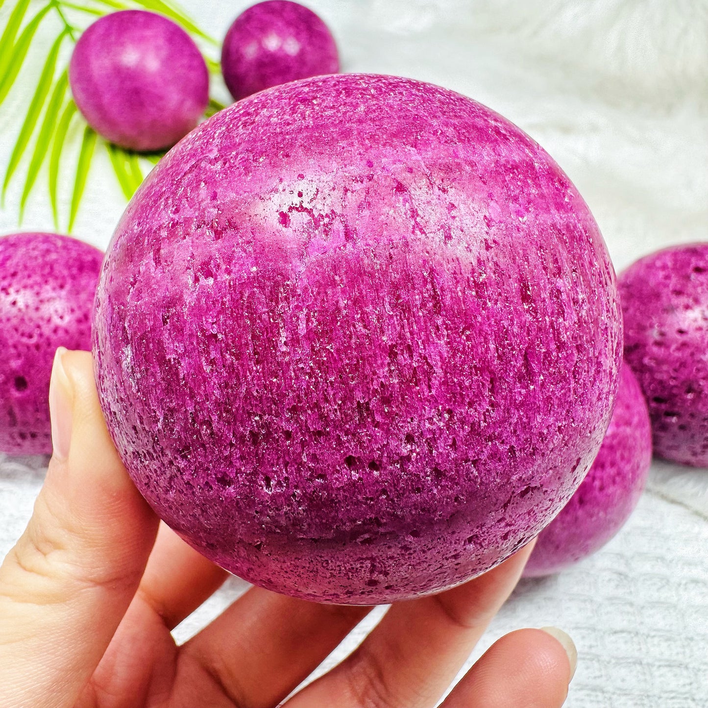 Natural Ruby Ball  Heal Gemstone Home Decor