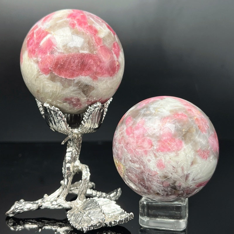 Natural Red tourmaline crystal symbiotic ball Heal ing Gemstone Home Decor