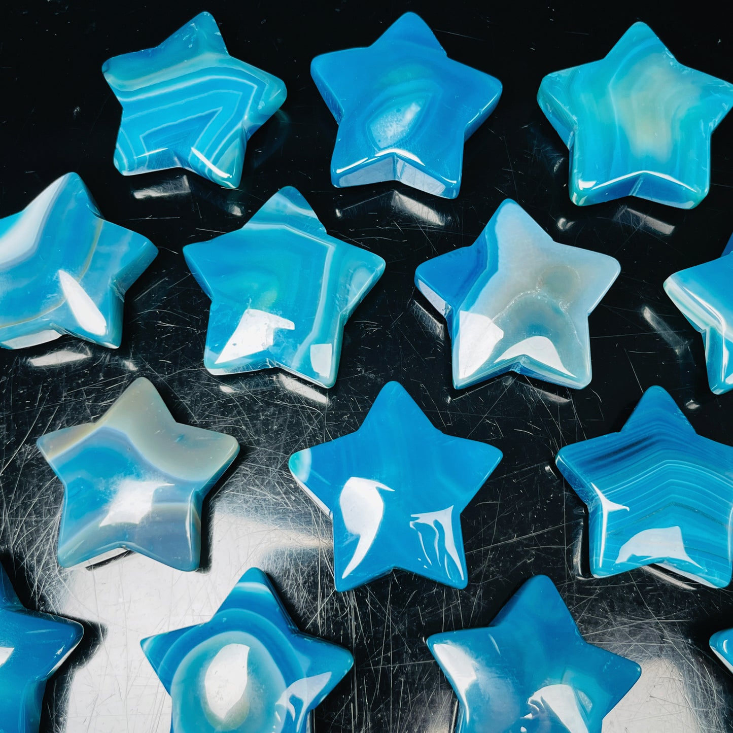 Natural Blue wrapped agate star Heal ing Gemstone Home Decor