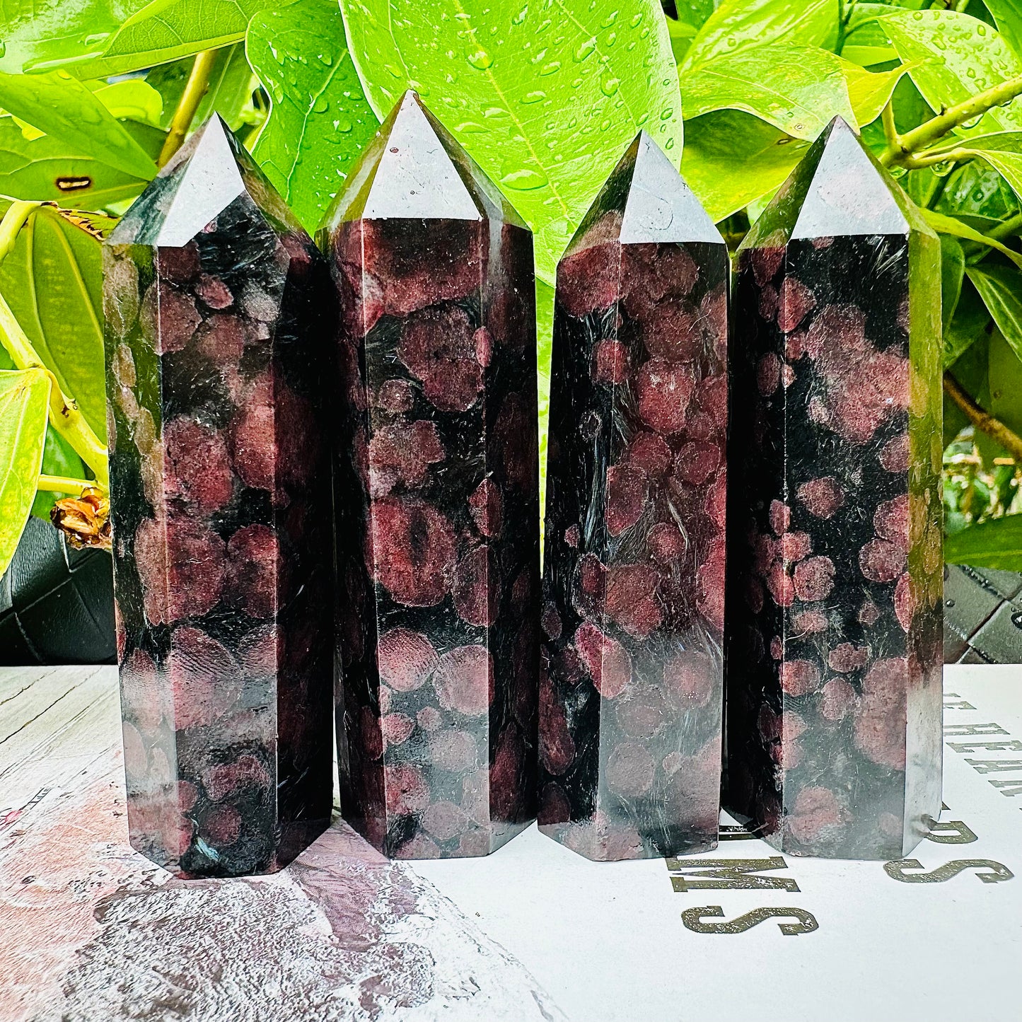 Natural Garnet single pointed pillar Heal ing Gemstone Home Decor