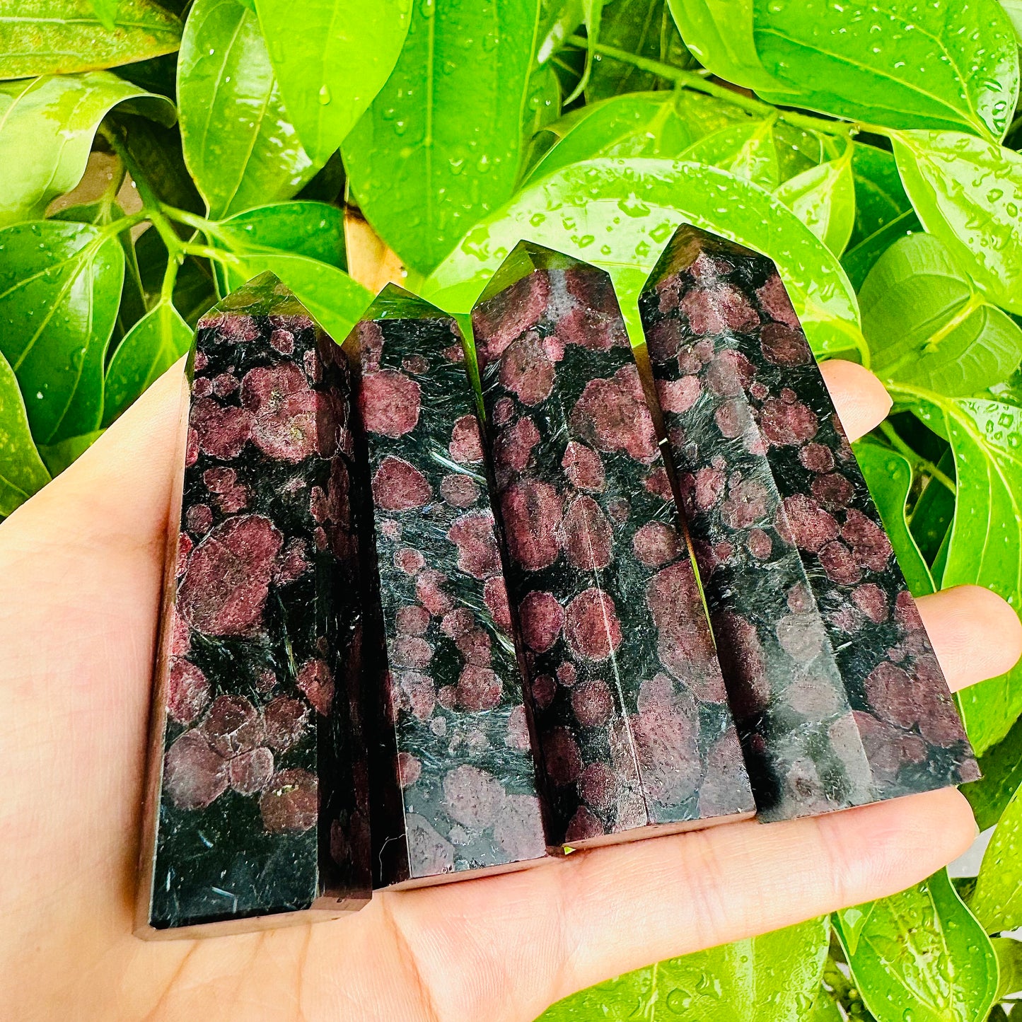 Natural Garnet single pointed pillar Heal ing Gemstone Home Decor