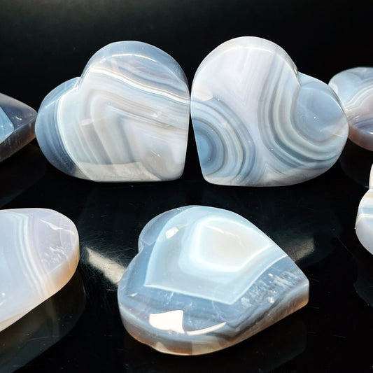 Natural  Grey wrapped agate heart Heal ing Gemstone Home Decor
