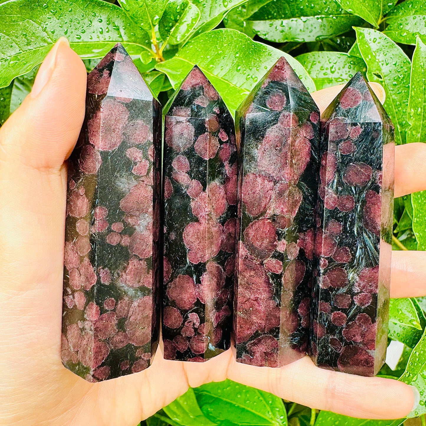 Natural Garnet single pointed pillar Heal ing Gemstone Home Decor