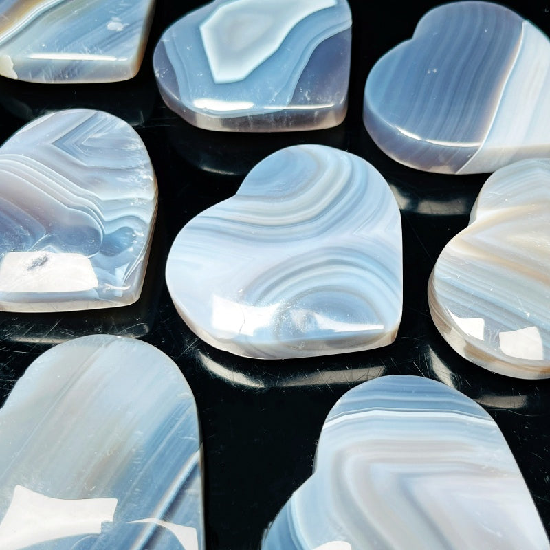 Natural  Grey wrapped agate heart Heal ing Gemstone Home Decor