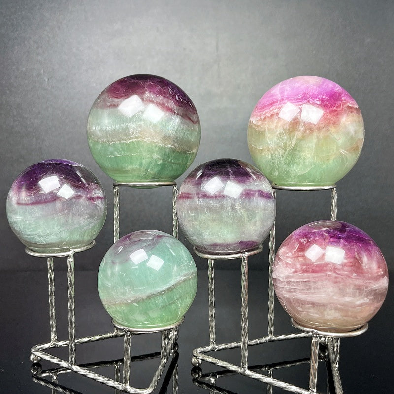 Natural Watermelon firefly stone ball Heal ing Gemstone Home Decor