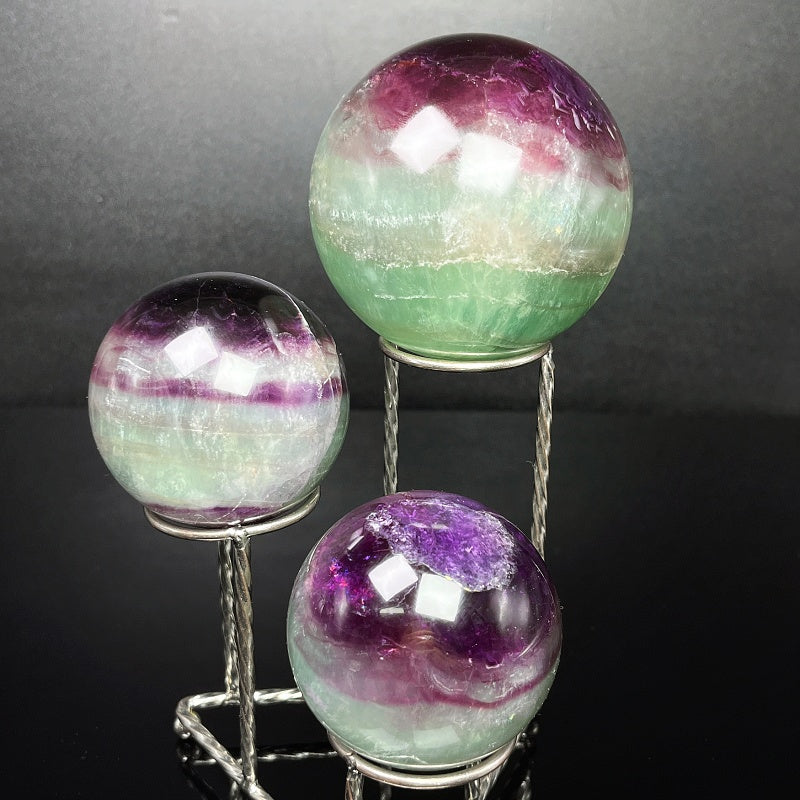 Natural Watermelon firefly stone ball Heal ing Gemstone Home Decor