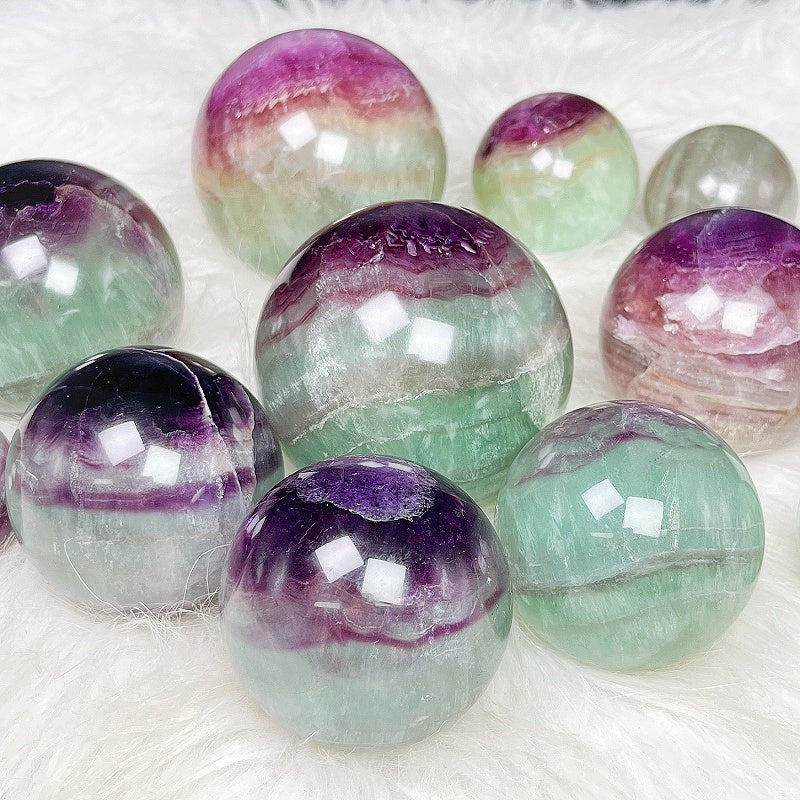 Natural Watermelon firefly stone ball Heal ing Gemstone Home Decor