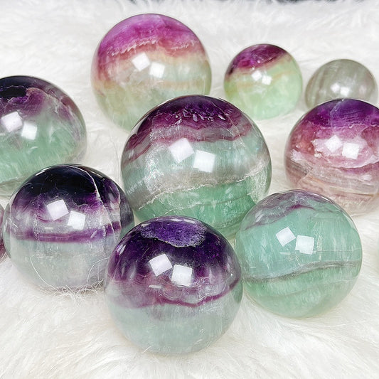 Natural Watermelon firefly stone ball Heal ing Gemstone Home Decor