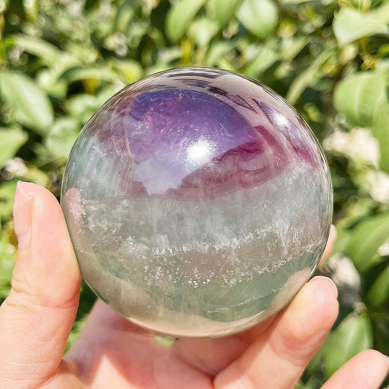 Natural Watermelon firefly stone ball Heal ing Gemstone Home Decor