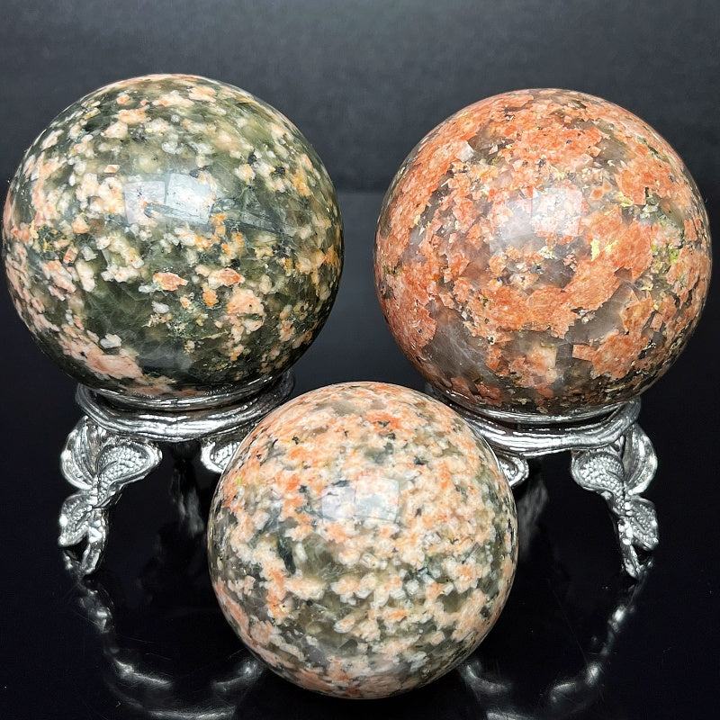 Natural Green Hair Crystal Sun Symbiotic Sphere Heal ing Gemstone Home Decor