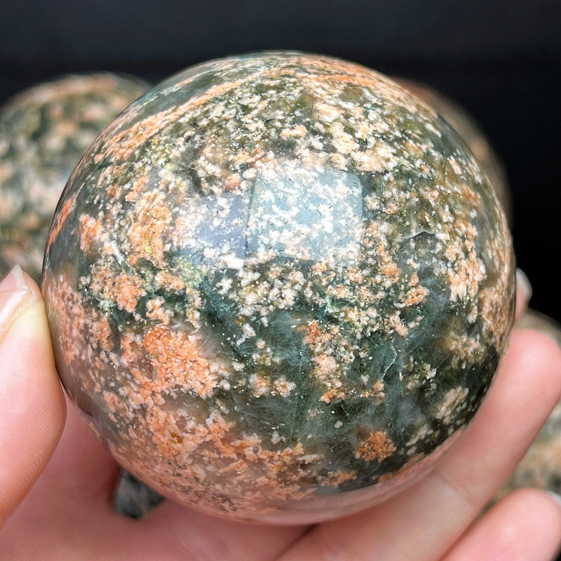 Natural Green Hair Crystal Sun Symbiotic Sphere Heal ing Gemstone Home Decor