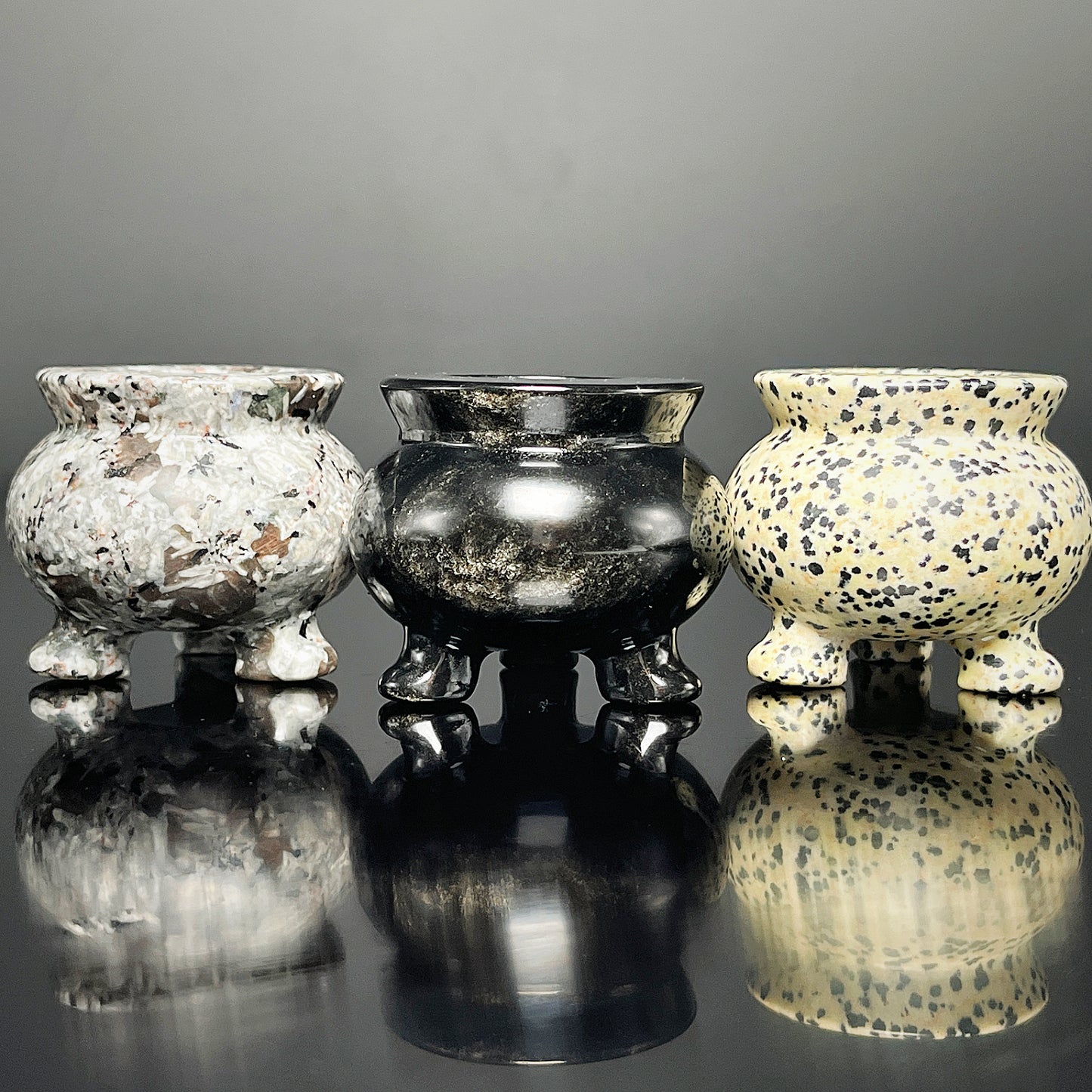 Natural Crystal carving incense burner Heal ing Gemstone Home Decor