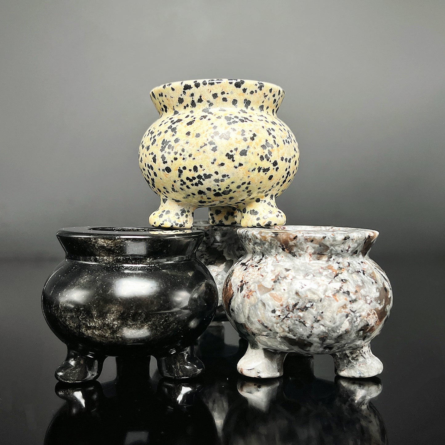 Natural Crystal carving incense burner Heal ing Gemstone Home Decor