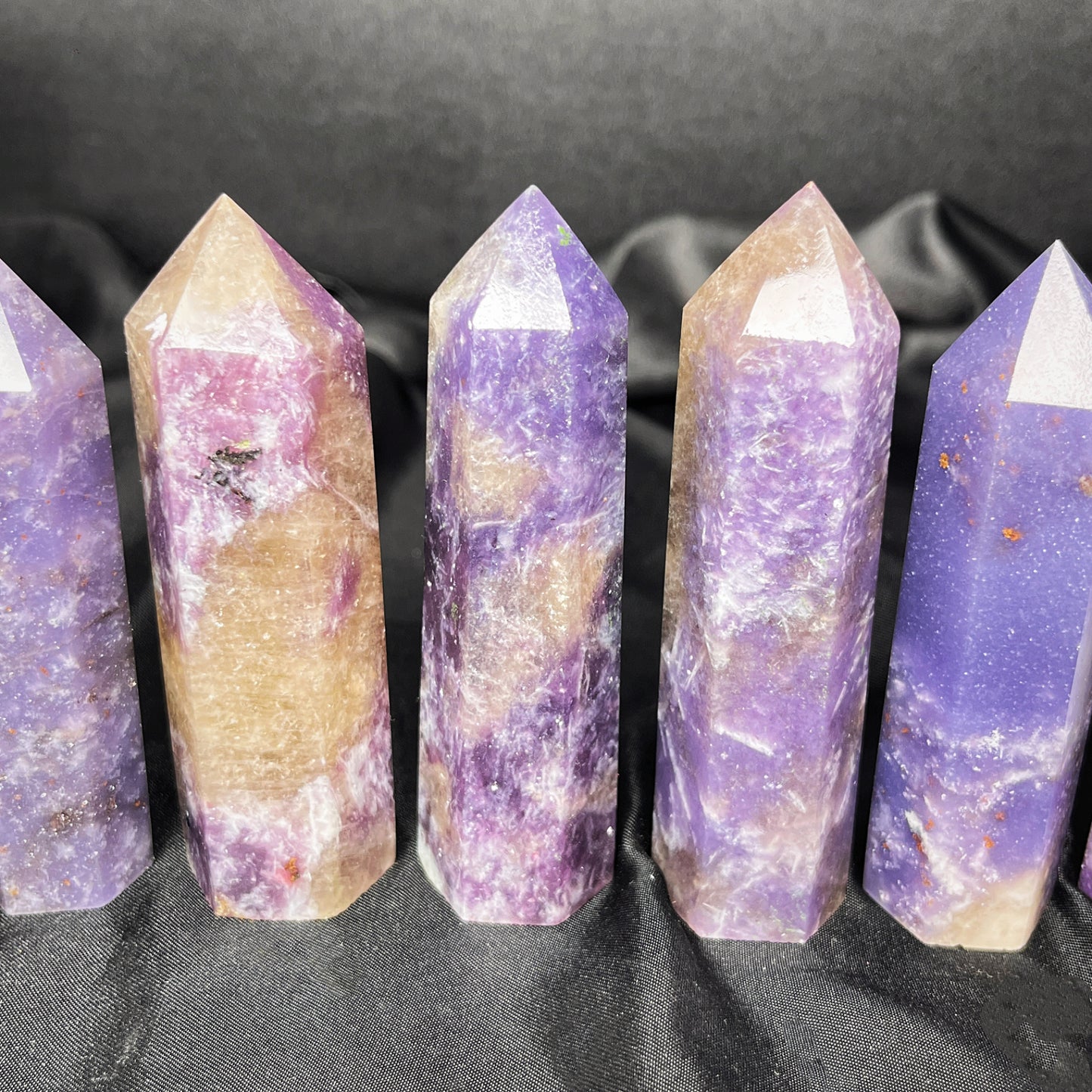 Natural Purple Cloud Stone Single pointed Column Heal ing Gemstone Home Decor