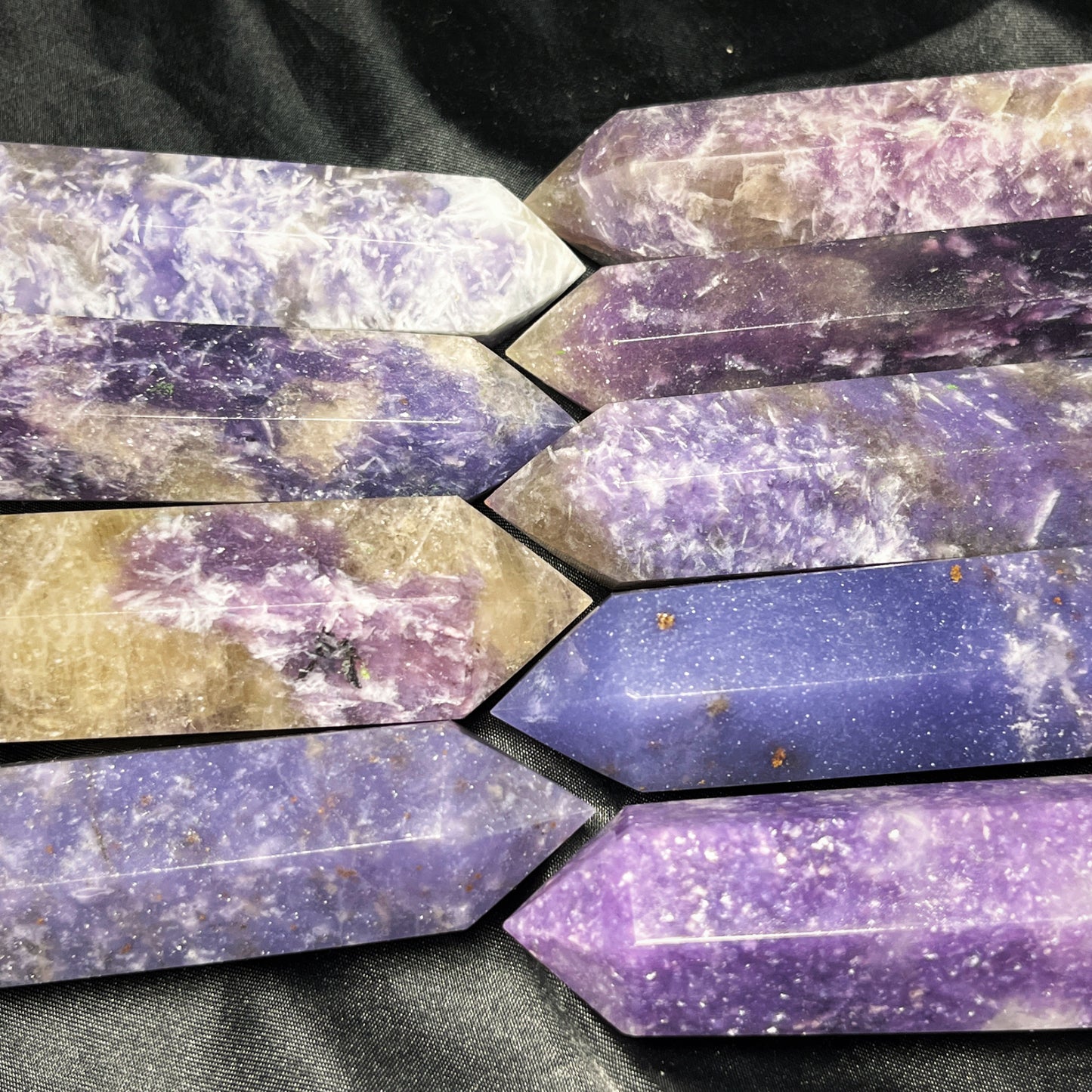 Natural Purple Cloud Stone Single pointed Column Heal ing Gemstone Home Decor