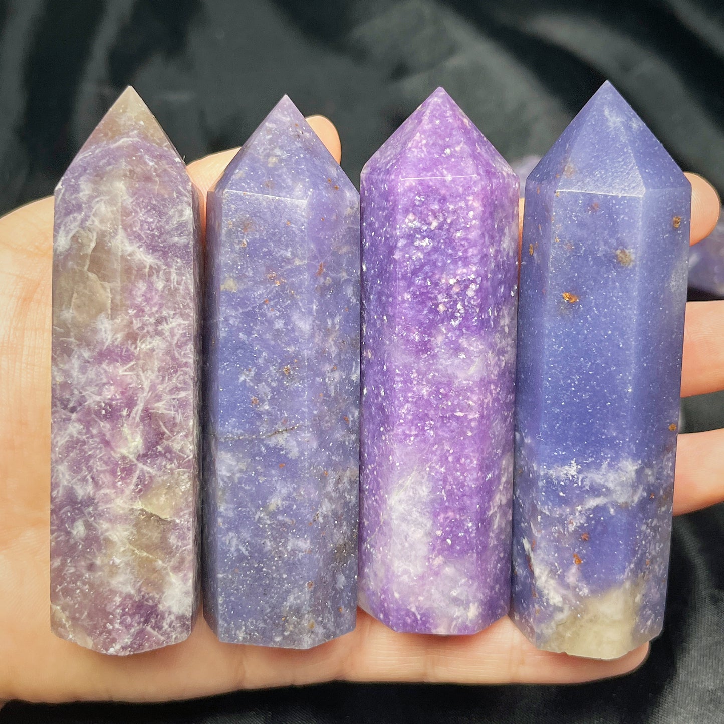 Natural Purple Cloud Stone Single pointed Column Heal ing Gemstone Home Decor