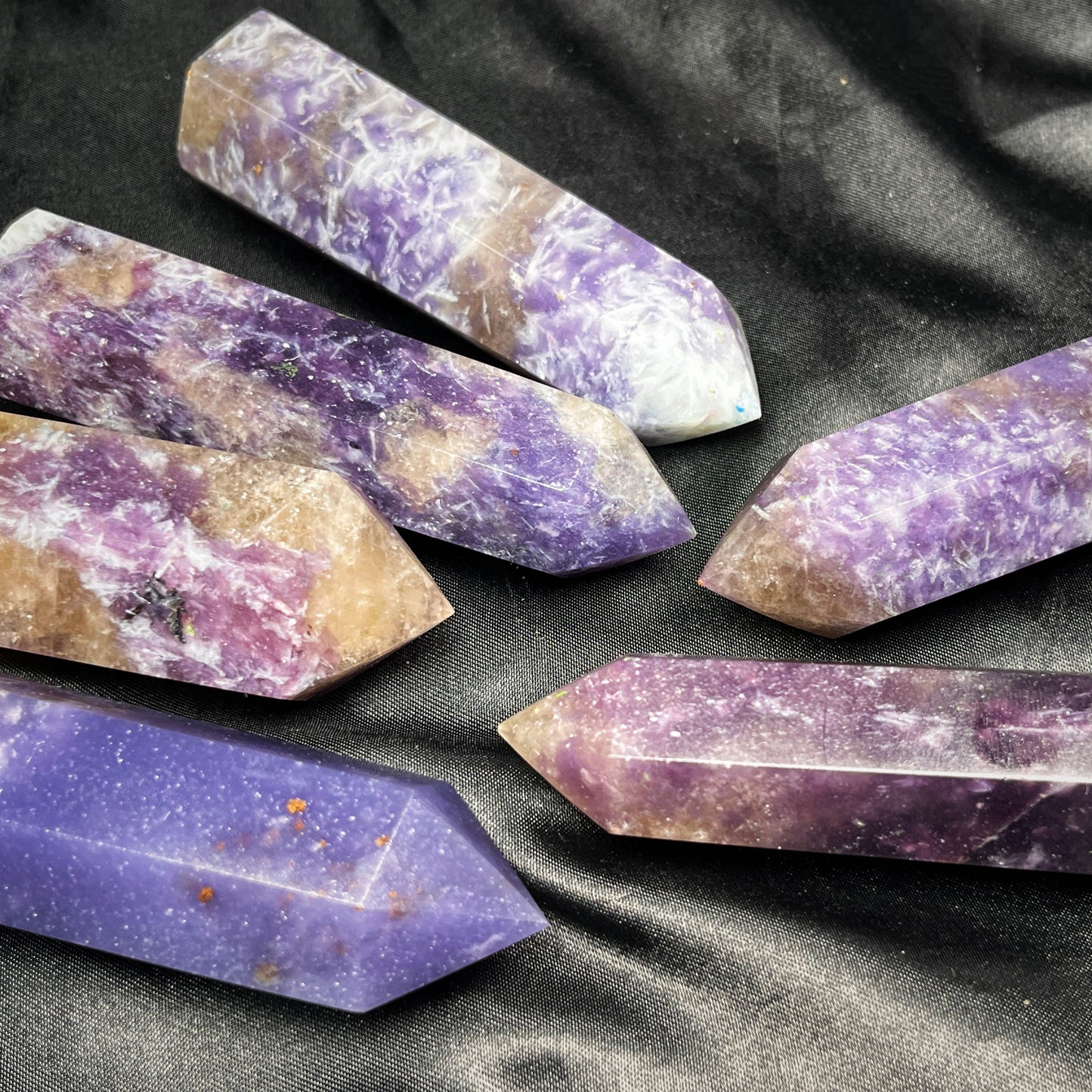 Natural Purple Cloud Stone Single pointed Column Heal ing Gemstone Home Decor