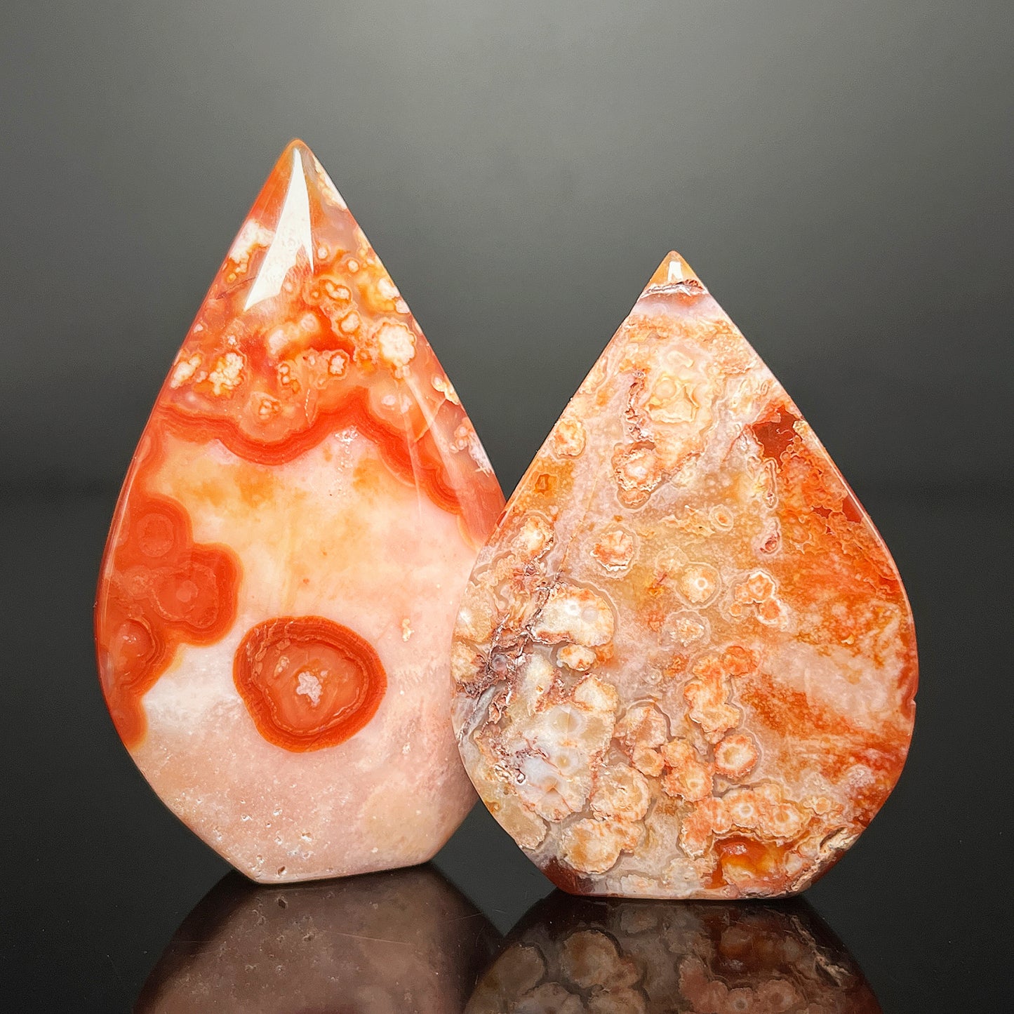 Natural Red cherry blossom agate ornament Heal ing Gemstone Home Decor