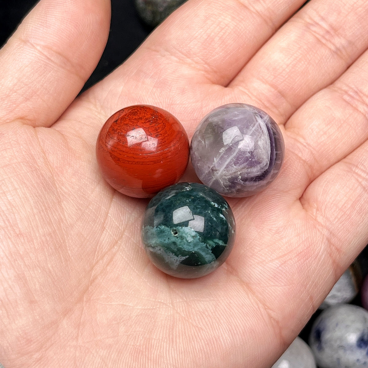 Natural Mixed material crystal ball Heal ing Gemstone Home Decor