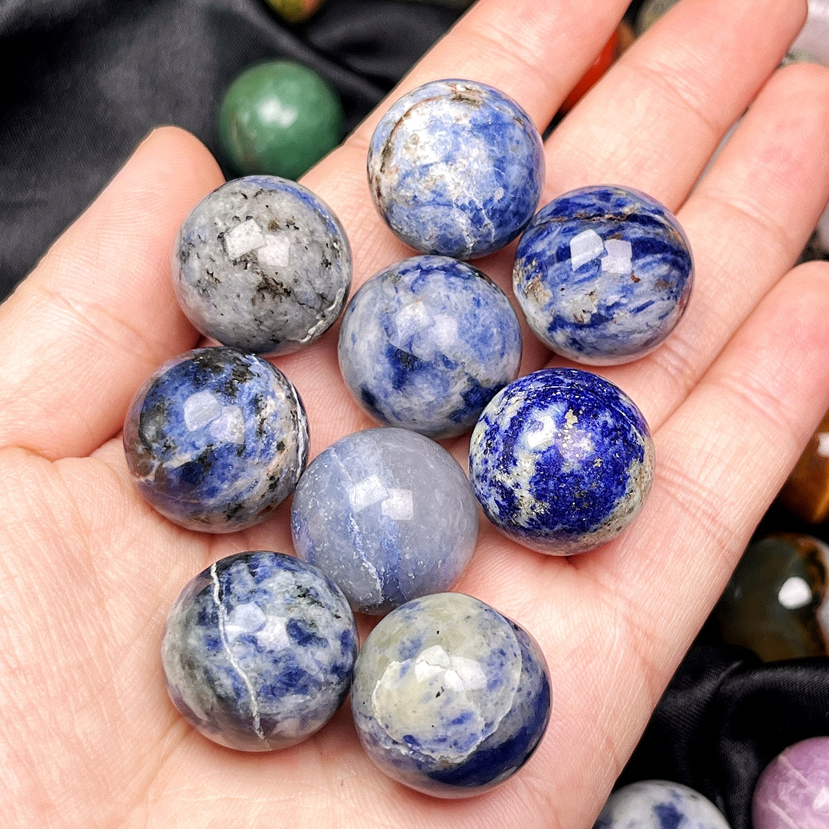 Natural Mixed material crystal ball Heal ing Gemstone Home Decor