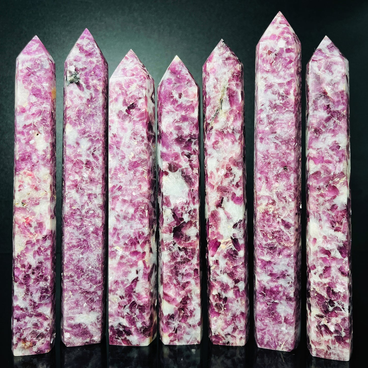 Natural Purple lithium mica single pointed large column Heal ing Gemstone Home Decor