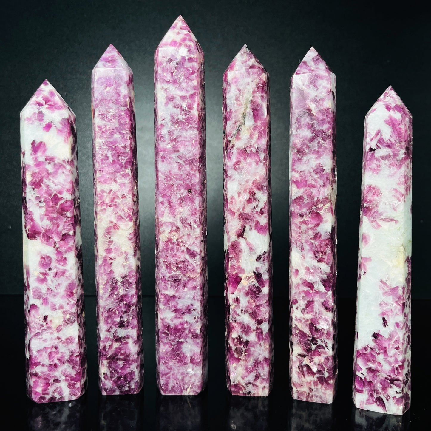 Natural Purple lithium mica single pointed large column Heal ing Gemstone Home Decor