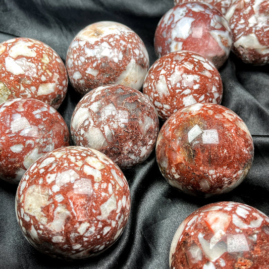 Natural Red brown agate ball Heal ing Gemstone Home Decor