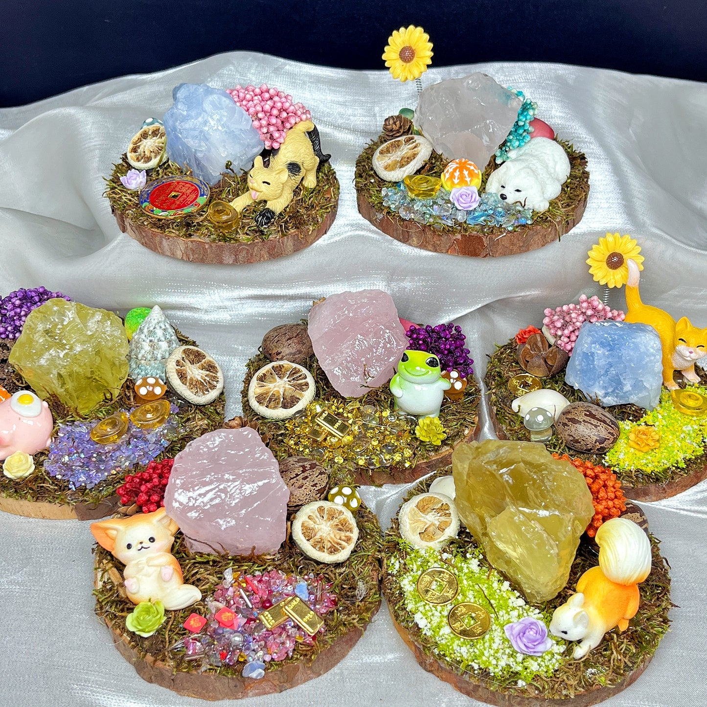 Natural Crystal Micro Landscape Ornament Heal ing Gemstone Home Decor