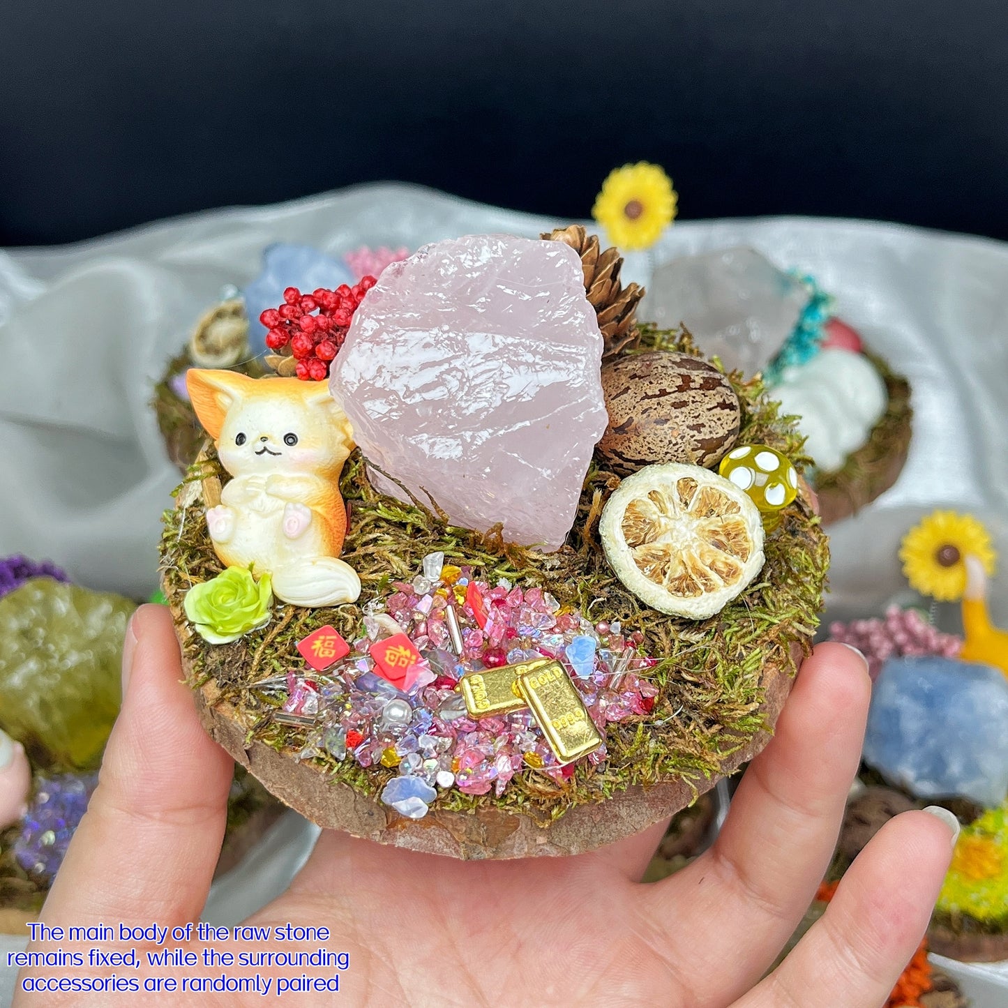 Natural Crystal Micro Landscape Ornament Heal ing Gemstone Home Decor