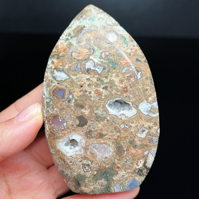 Natural Green cherry blossom agate ornament Heal ing Gemstone Home Decor