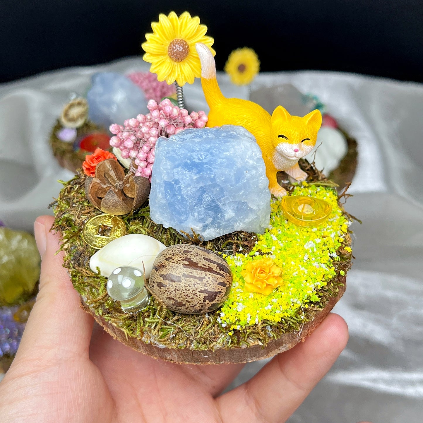 Natural Crystal Micro Landscape Ornament Heal ing Gemstone Home Decor