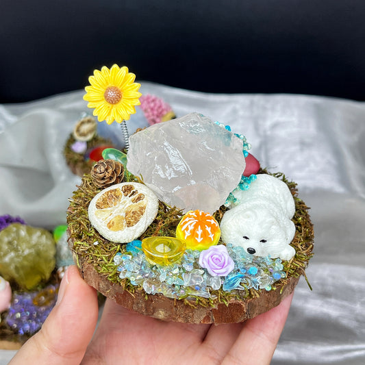 Natural Crystal Micro Landscape Ornament Heal ing Gemstone Home Decor